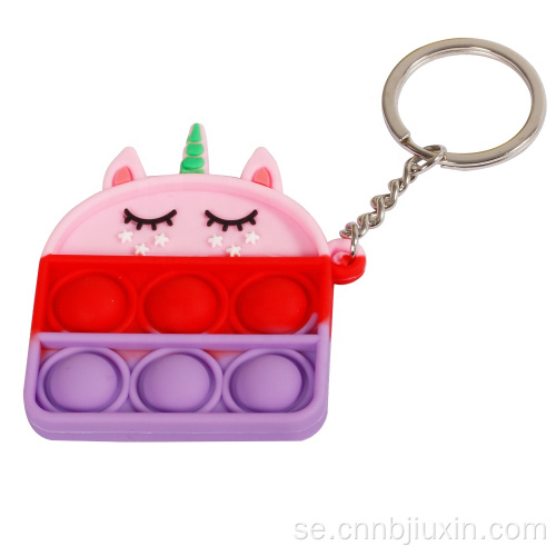 Liten pendel popup -leksaker bubbla sensorisk fidget nyckelring
